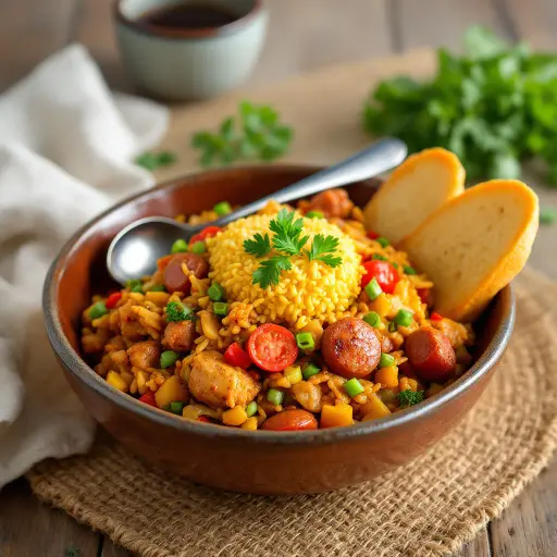 Slow Cooker Jambalaya styled food shot