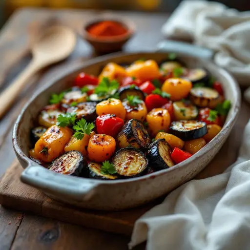Smoked Vegetable Medley styled food shot