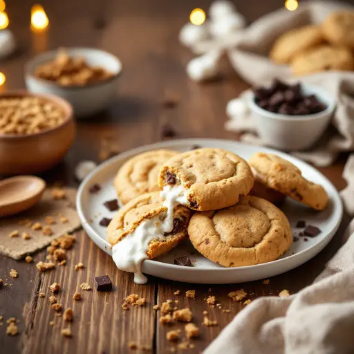 S'mores Cookies styled food shot