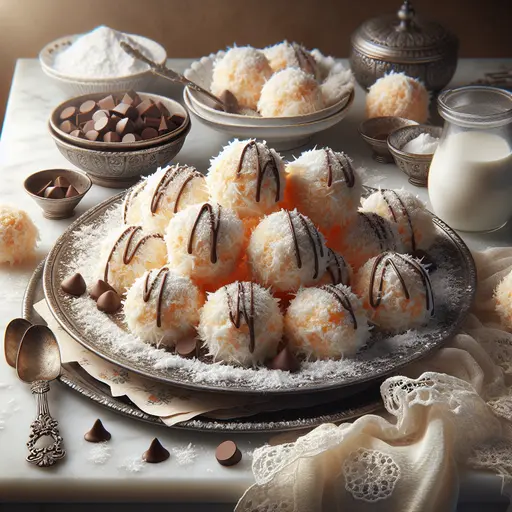 Snowy Coconut Macaroons styled food shot