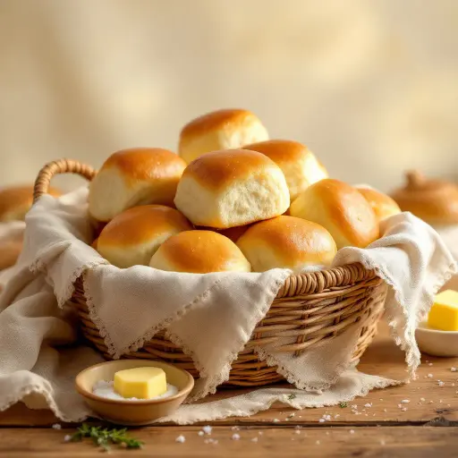 Soft and Fluffy Dinner Rolls styled food shot