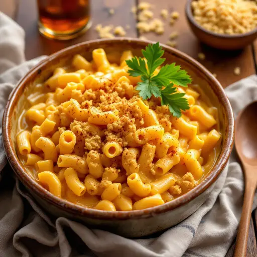 Southern Style Mac and Cheese styled food shot