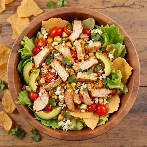 Southwestern Chicken Salad styled food shot