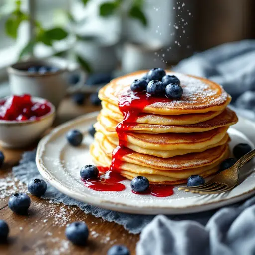 Swedish Pancakes (Pannkakor) styled food shot