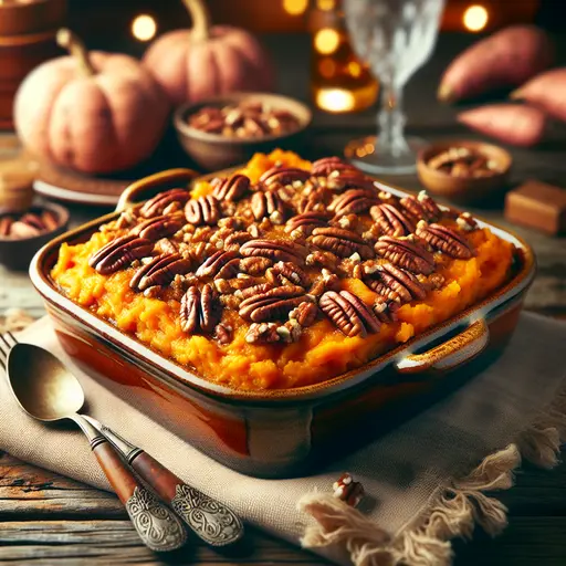 Sweet Potato Casserole styled food shot