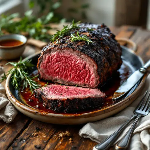 Ultimate Smoked Prime Rib Roast styled food shot