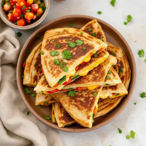 Vegetarian Quesadillas styled food shot