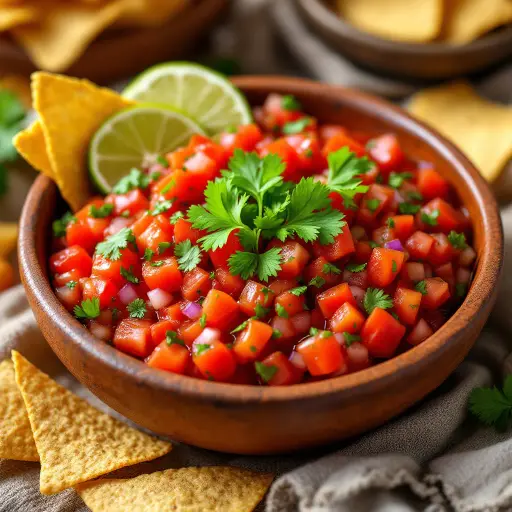 Zesty Homemade Fresh Salsa styled food shot