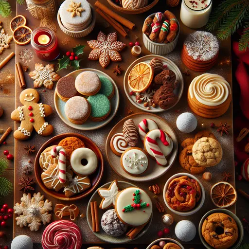 Festive Christmas Cookie Creations styled food shot