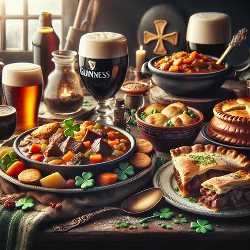 Hearty St. Patrick's Day Entrees styled food shot