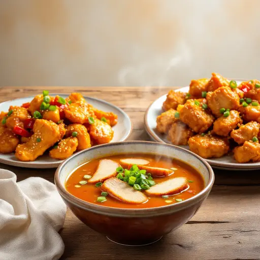 Iconic American-Chinese Delights styled food shot